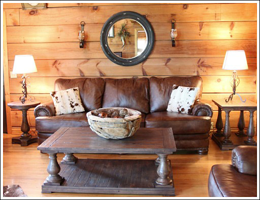 log cabin living room sofas