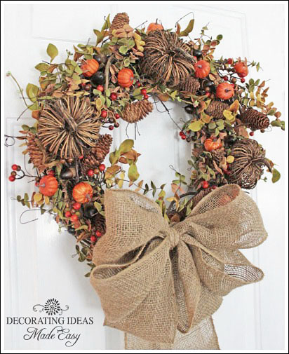 Wreaths for fall from Jenniferdecorates.com